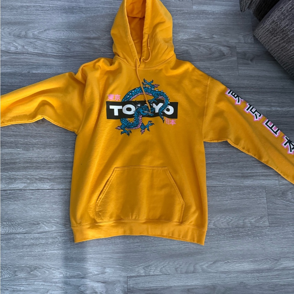 Rue21 Yellow Hoodie with Dragon Graphic